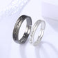 Black and white ECG couple ring, student couple ring