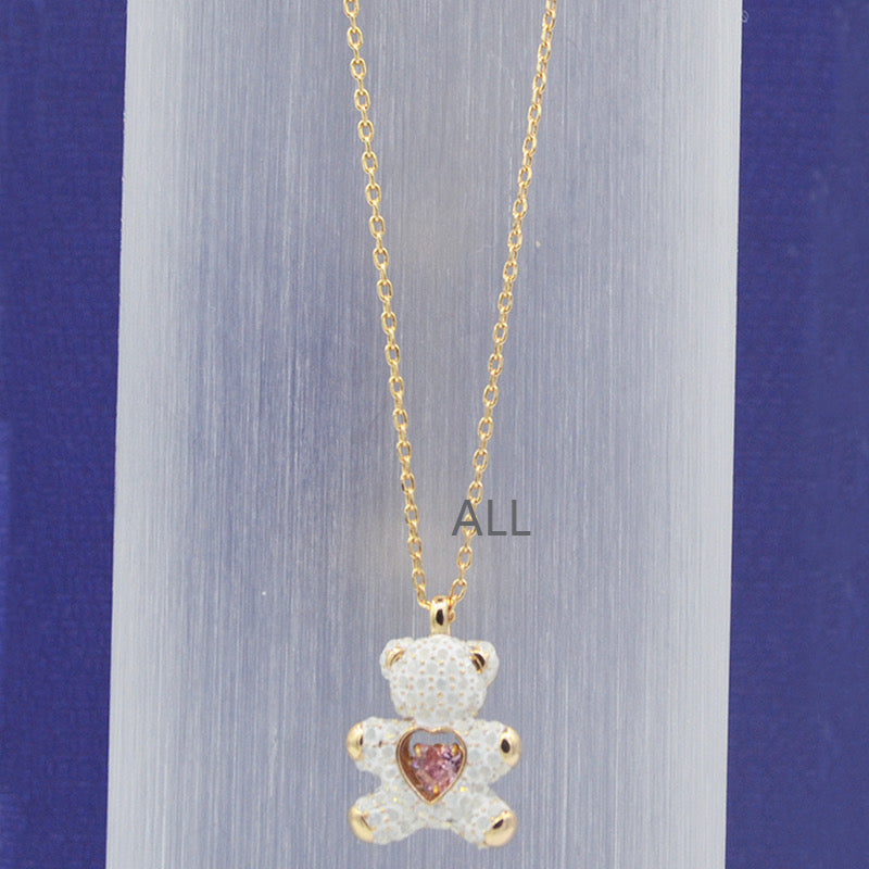 Heart Necklace with Swarovski Elements Beating Heart Necklace Female Bear Crystal Exquisite and Fashionable Clavicle Chain