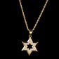 Alloy Rhinestone Necklace Hexagonal Star Necklace Electroplating