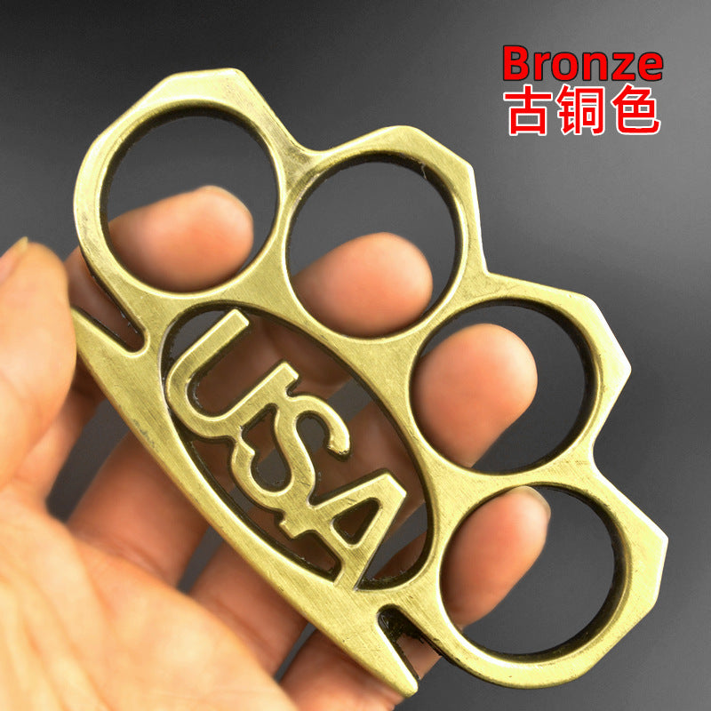 Cross-border model USA finger tiger fist buckle four finger martial arts fist ring hand buckle with the car defense equipment finger ring knuckle ring buckle