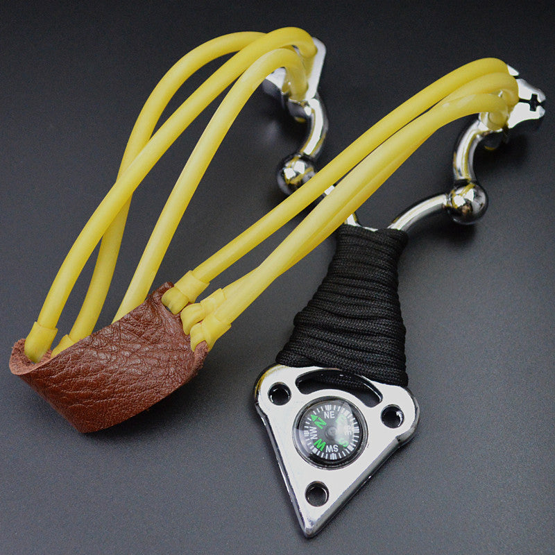 Three-card rubber band with compass golden monkey powerful metal slingshot high-strength alloy mad monkey slingshot lifesaving equipment