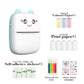 Portable mini printer, 1 piece cute cartoon design portable inkless printer for kids, thermal printer