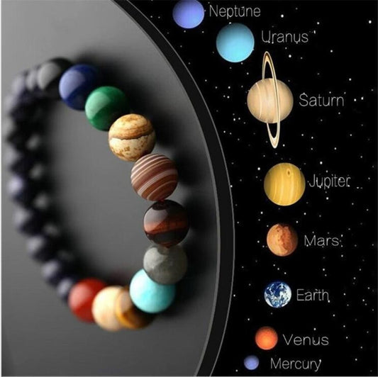 Yunjin Amazon's new cosmic galaxy eight planet bracelet blue sandstone starry sky solar system planet bracelet