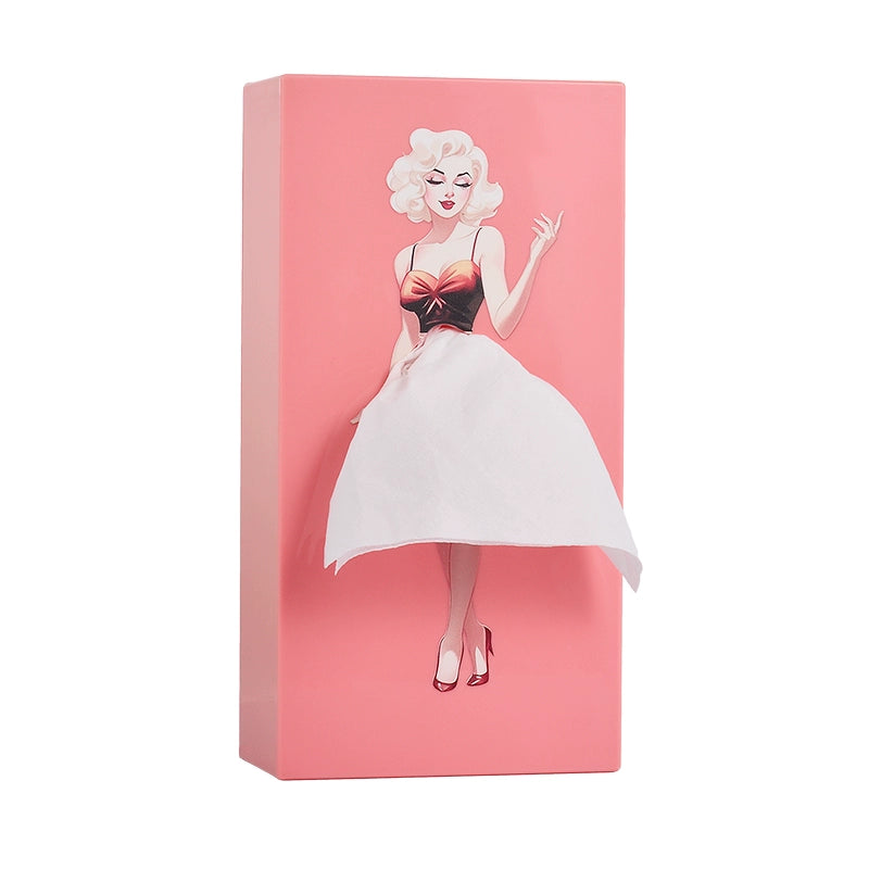 Cartoon anime girl beauty tissue box flying skirt tissue box tutu skirt girl face pumping paper box cute desktop decoration