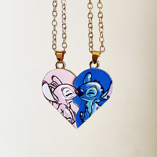 丨Stitch Angel Heart Magnetic Necklace Couple Necklace