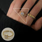 Palace Style S925 Silver geometric ring Female retro fashion colorful drop glaze opening ring Literary index finger ring