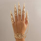 Halloween Gothic Ghost Finger Bracelet Punk Conical Nail Chain Ring Jewelry