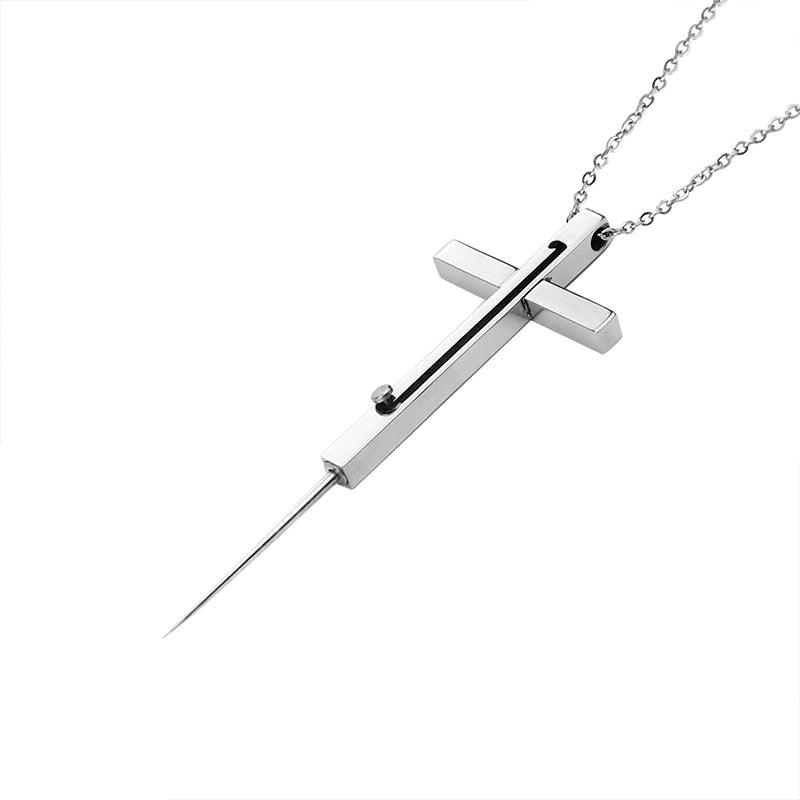 Girls' self-defense necklace, cross necklace artifact, self-defense small weapons, legal personal items, hidden weapons, invisible