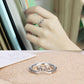 Palace Style S925 Silver geometric ring Female retro fashion colorful drop glaze opening ring Literary index finger ring