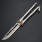 Skull Butterfly Knife Integrated Titanium Handle Folding Fancy Hand Knife Training Knife Outdoor Butterfly Practice Knife Does Not Edge