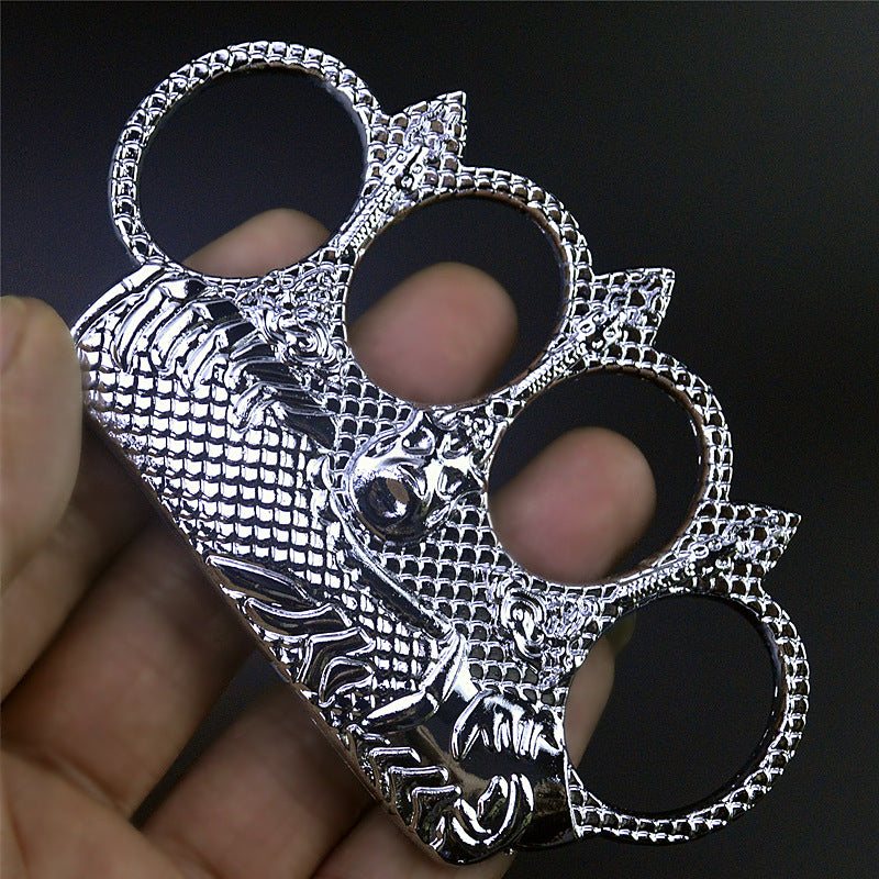 Sea King cross-border four-finger ring buckle martial arts training finger tiger hand buckle fist buckle defense fist glove fish scale four-finger buckle fist ring