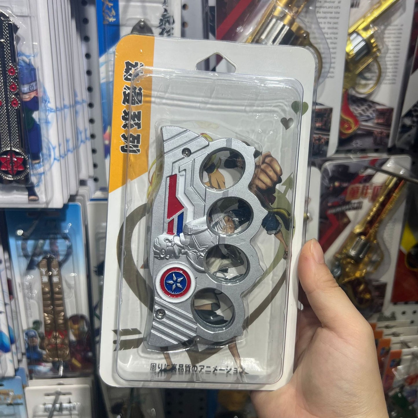 丨Anime brass knuckles, One Piece/Captain America/Batman/Iron Man brass knuckles, toy models cannot be sharpened