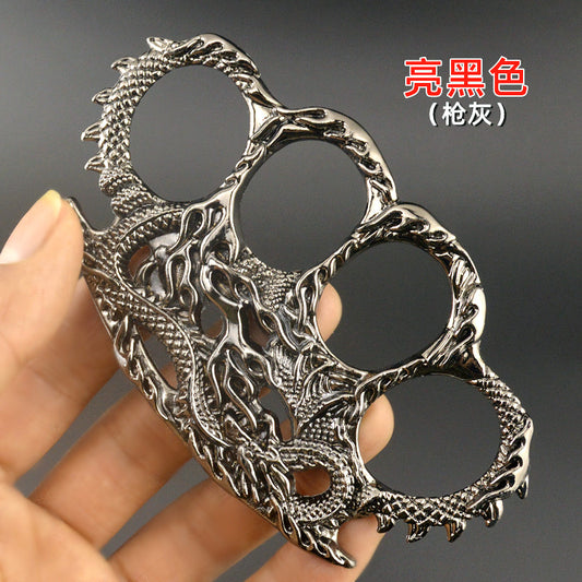 Cross-border Chinese dragon four finger buckle, hand clasp fist buckle defense, tiger finger tiger fist gloves, on-board equipment, boxing bracelet four rings