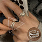 Palace Style S925 Silver geometric ring Female retro fashion colorful drop glaze opening ring Literary index finger ring