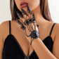 Halloween Gothic Ghost Finger Bracelet Punk Conical Nail Chain Ring Jewelry