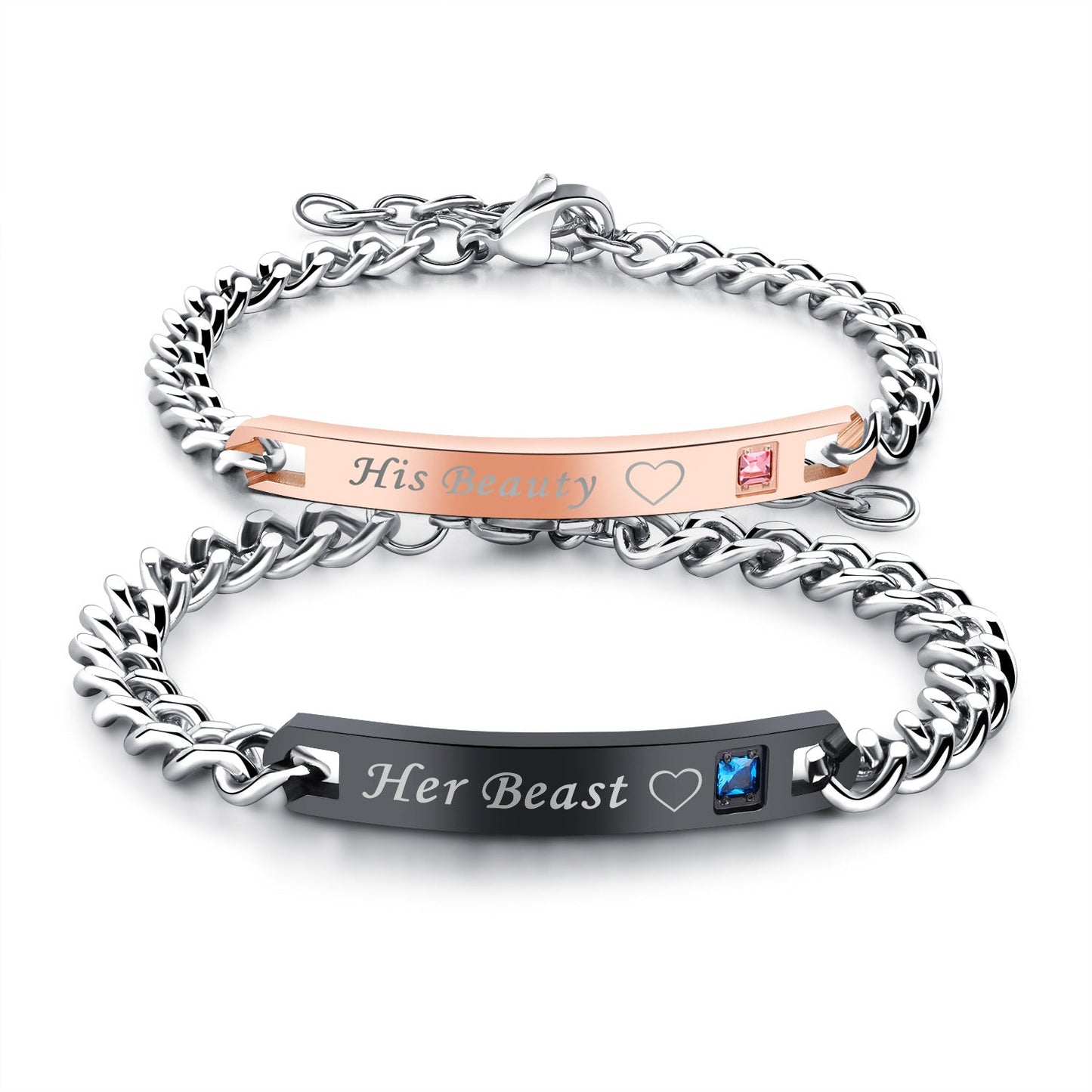 Beauty&Beast King&Queen Couples Matching Bracelet