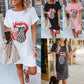 2020 summer casual round neck lip dress