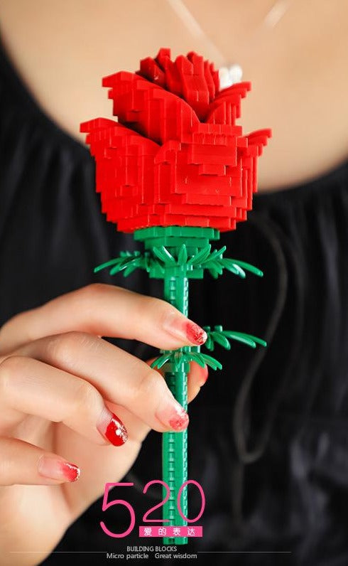 Rose building block toy For Couples Gift