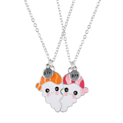 Cute Cat/Unicorn/Whale/Hot Dog/hamburger fries Magnet Attraction Necklace - BFF-GIFTS