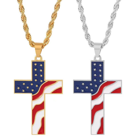 2pcs/set the US map Cross necklaces - BFF-GIFTS