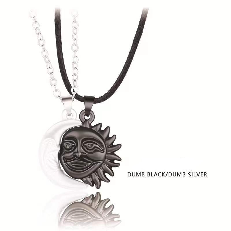 Sun Moon Couple Necklace Pair of Magnet Men and Women Simple Personality Gift