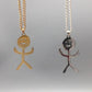 Smile Middle Finger Necklace Stickman Pendant Necklace - BFF-GIFTS