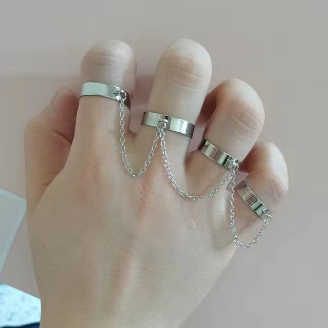 Personalized Chain Combination Adjustable Ring - BFF-GIFTS