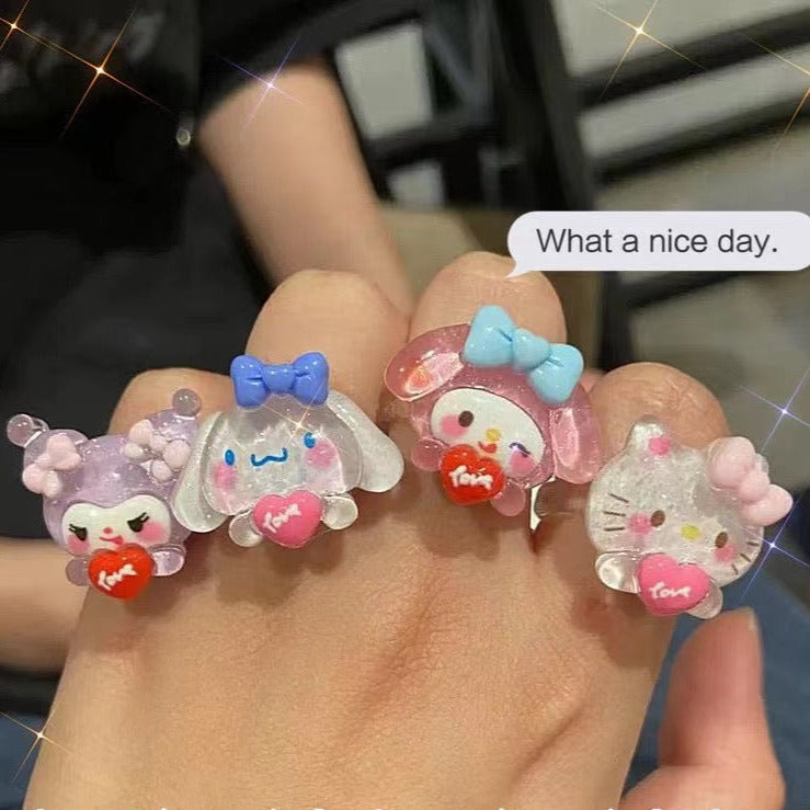 Sanrio Jelly Rings For Best Friend Hello Kitty Rings - BFF-GIFTS