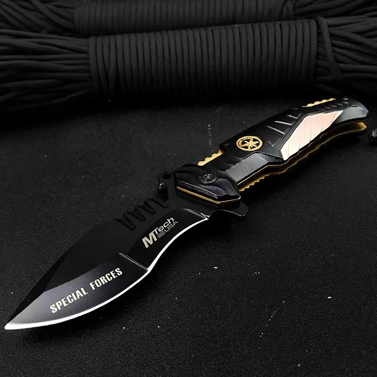 Cool Camping Survival Portable Spring Asist Quick Open Field Folding Knife - BFF-GIFTS