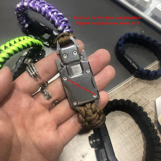 Free Style Custom Picture or Words Outdoor Self-Help Self-Defense Hidden Bracelet Knife - BFF-GIFTS