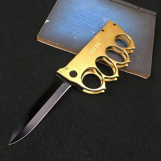 Gold Knuckles Folding Knife Self-defense Knife - BFF-GIFTS