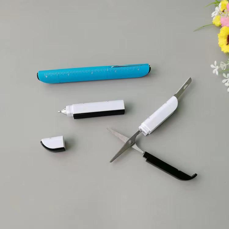 Scissor utility knife Pen Ruler 4 in 1 For School For Self Defense - BFF-GIFTS