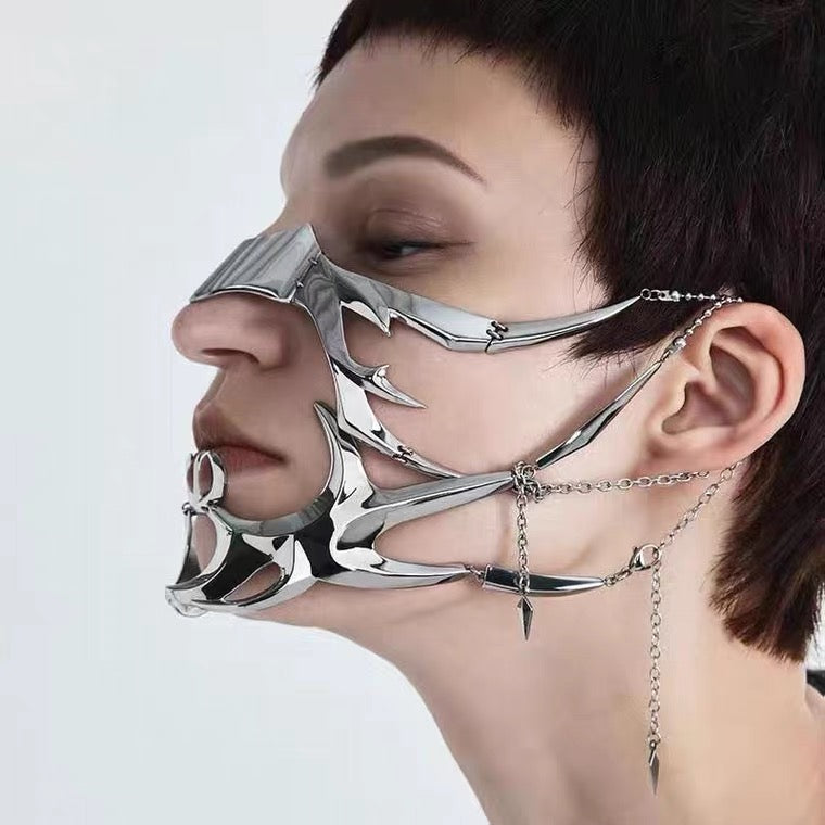 Mechanical Face Mask Halloween Mask Lip Ring