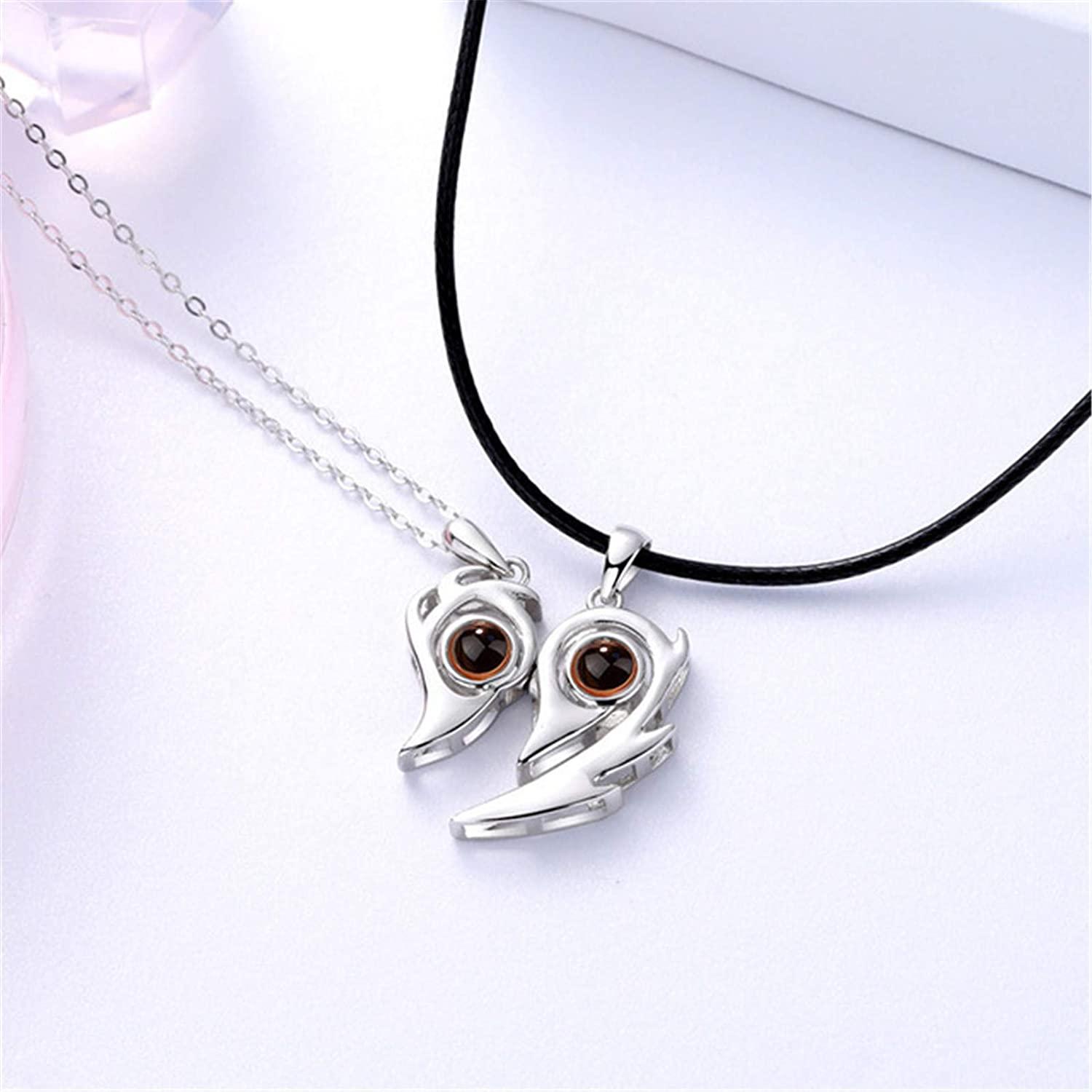 Magnetic Flame Heart Shaped 100 Languages I Love You Projection Necklaces - BFF-GIFTS