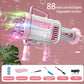 76/88/105 Holes Electric Rocket Bubble Gun With LED Gatling Blowing Soap Water Bow Bubble Machine Outdoor Toys For Children Gifts