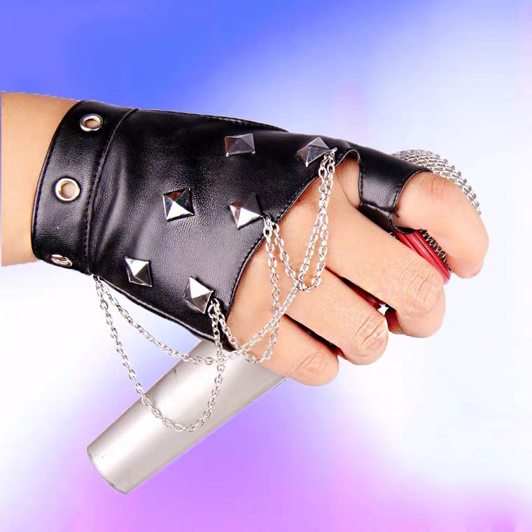 fingerless leather gloves