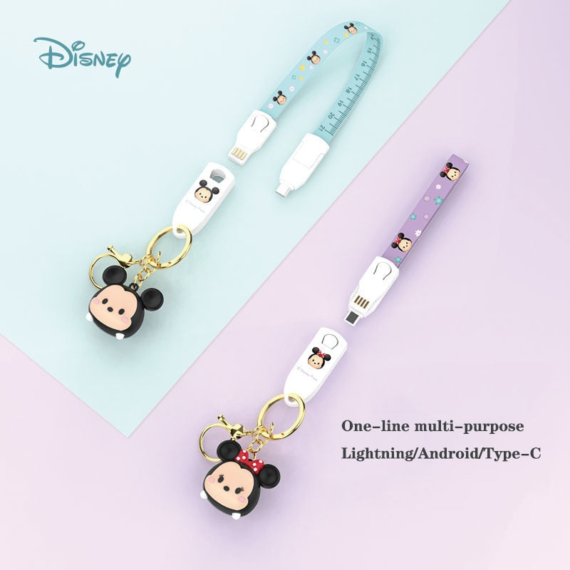Lotso Mickey 3 in 1 Data Cable Charger Key Chain For Android Apple Samsung Huawei - BFF-GIFTS