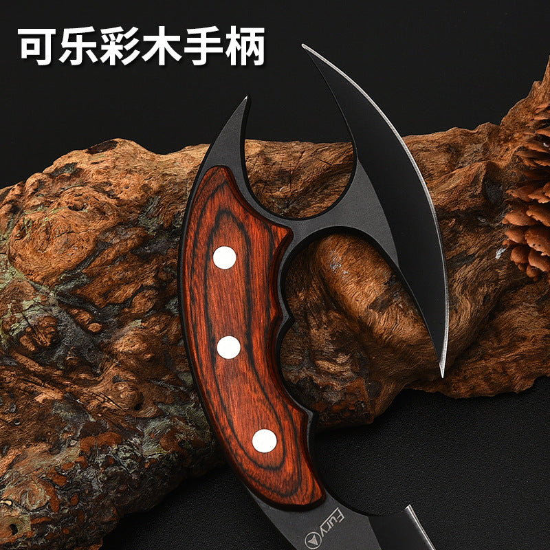 Claw knife, scimitar, CSGO knife, fist glove, leggings, sharp claw knife, high hardness, straight knife, integrated steel, 2-in-1 outdoor knife
