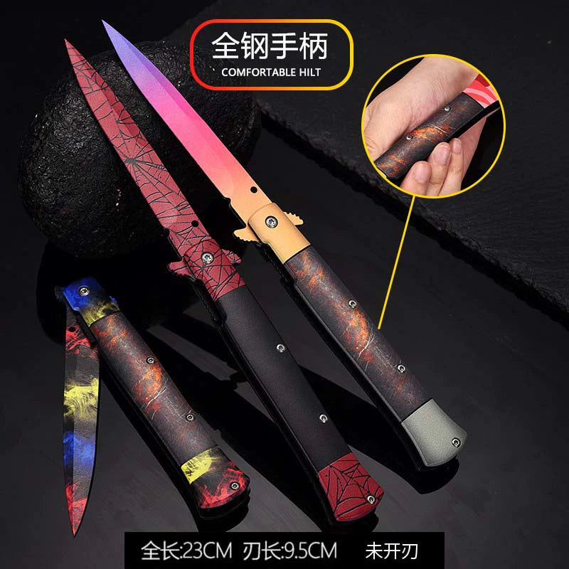 CSGO peripheral dagger weapon model entity folding uncut stainless steel game hand toy skeleton  knife
