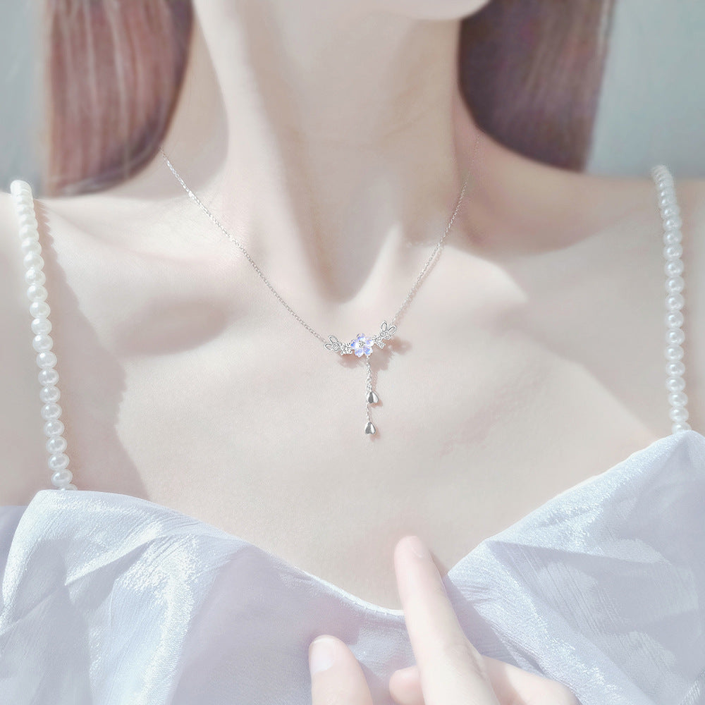 Sakura Necklace Women's 925 sterling silver collarbone necklace