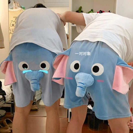 Elephant shorts Elephant couple shorts Dumbo shorts with ringing nose Funny pajamas