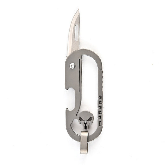 Multi-functional titanium alloy car key chain, waist hanging, portable folding knife, self-defense, sharp unboxing, unpacking and unpacking express knife