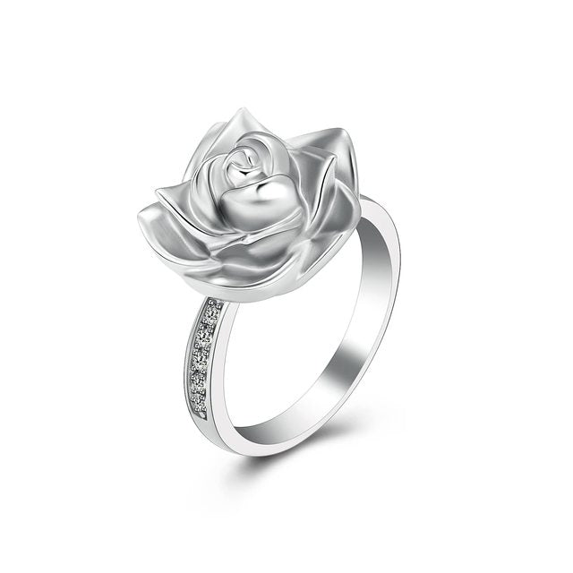 Rose Flower Ring Ashes Perfume Keeper Ring