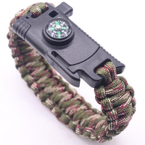 5 in 1 Multi Bracelet Whistle Spark Maker Compass Rope Knife Bracelet - BFF-GIFTS