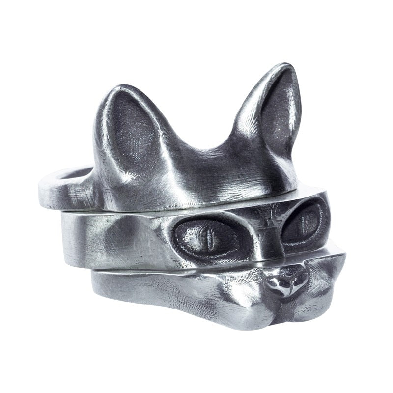 Cute Cat Rings Set Engagement 3 in 1 Best Friend Ring - BFF-GIFTS