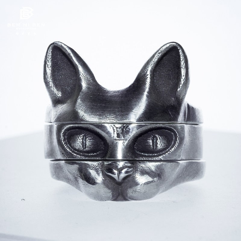 Cute Cat Rings Set Engagement 3 in 1 Best Friend Ring - BFF-GIFTS