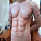 Muscular men's T-shirt fake 6 eight pieces fake chest abdominal muscles on clothes creative personality short sleeves fun 3D three-dimensional fun skin tone