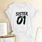 Number 01 02 Print Best Friend T-shirt