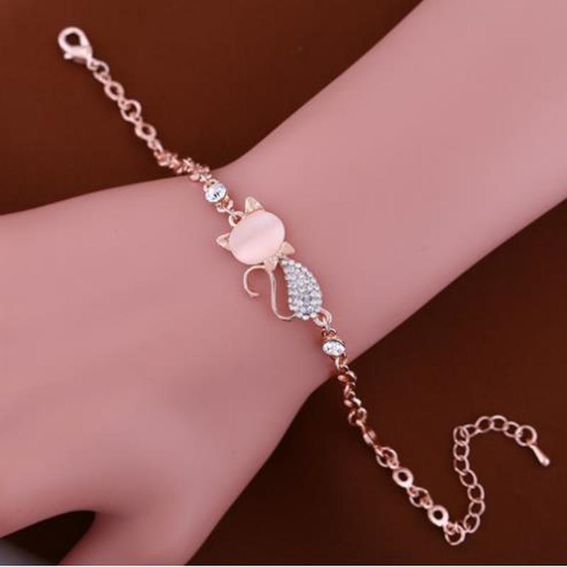 Lovely Cat Pendant Women Bracelet