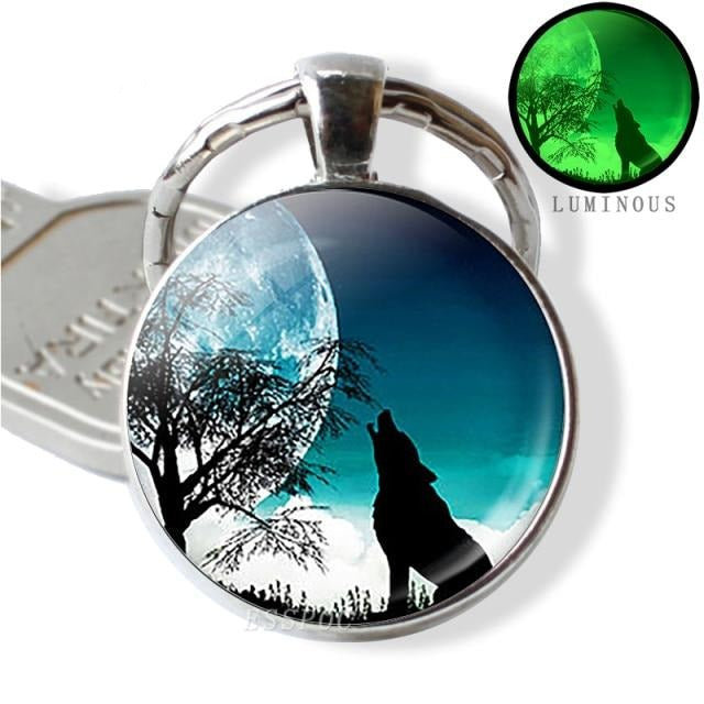 Luminous Glow In The Dark Wolf Key Chain Key Rings Holder